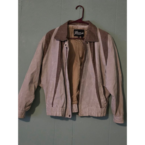 Men's Learsi Jacket, Size M, Beige‎ & Brown - Picture 1 of 8